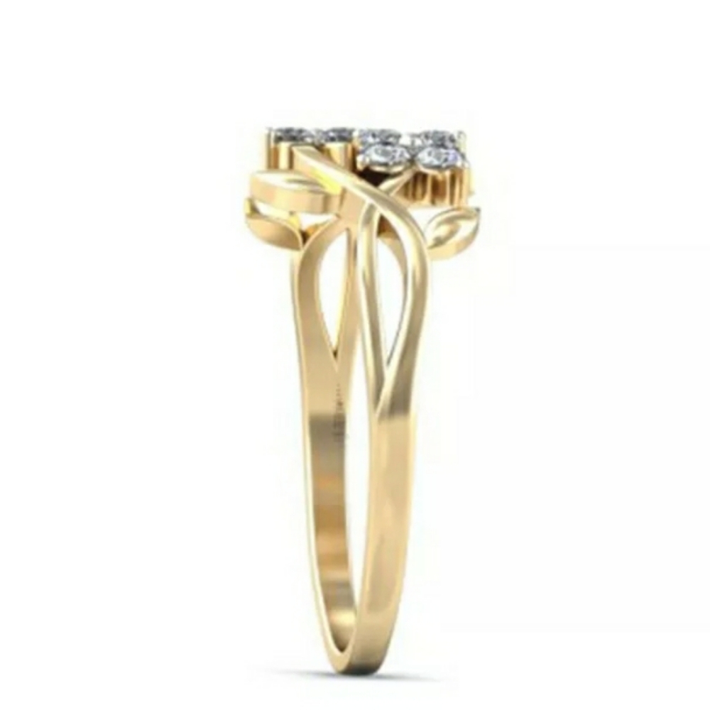 Yellow Gold Leaf Ring - Picture 4 of 5